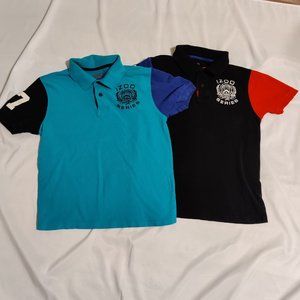 Izod Big Boys 2 Bundles Colorful Polos Black Shirt and Blue Shirt  XL  (18-20)